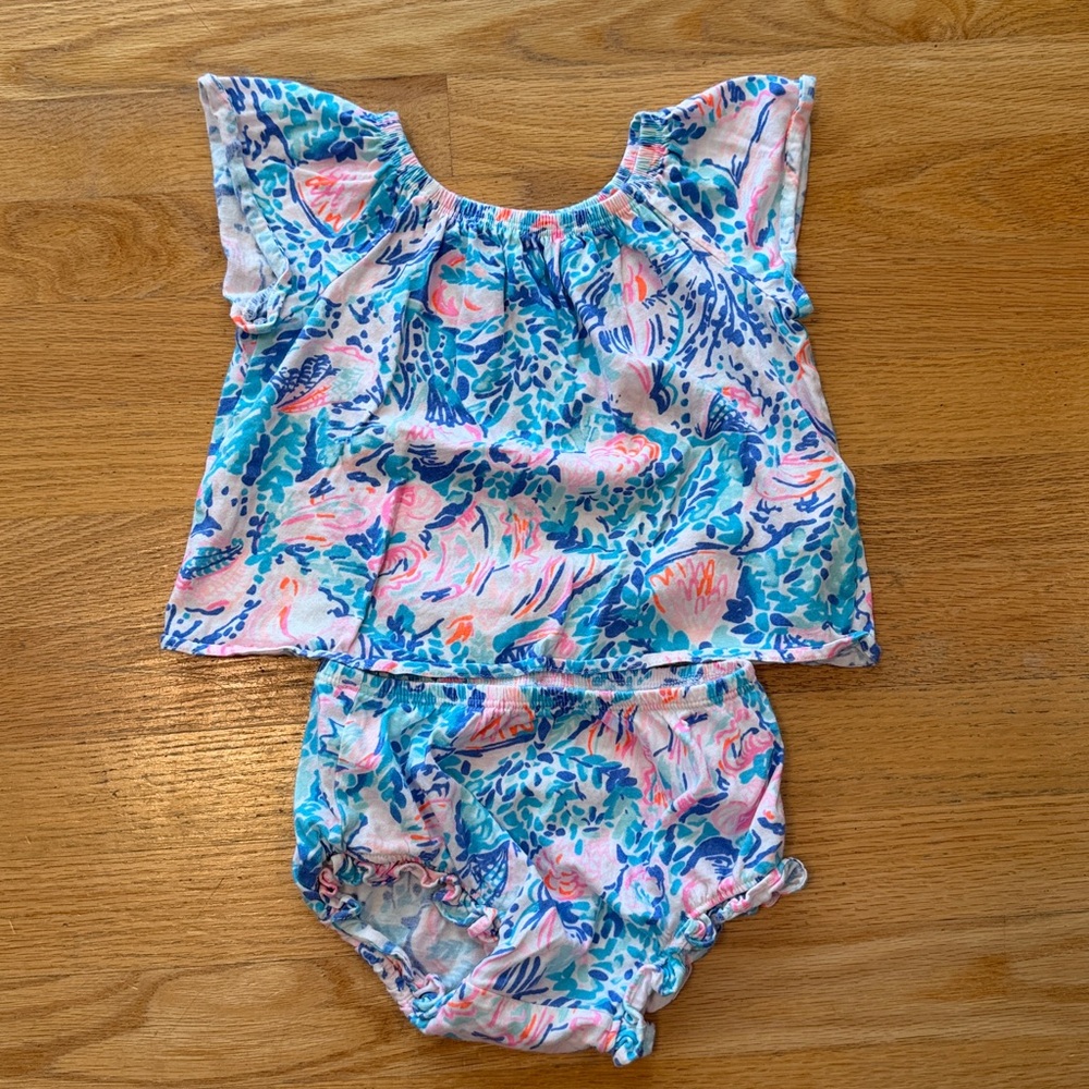 Lilly Pulitzer Colorful Fishes Baby Diaper Set